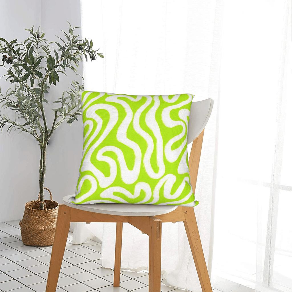 Lime Green Abstract Pattern Pillow Case Custom Pillow Cover Fashion Pillowcases For Living Room Sofa