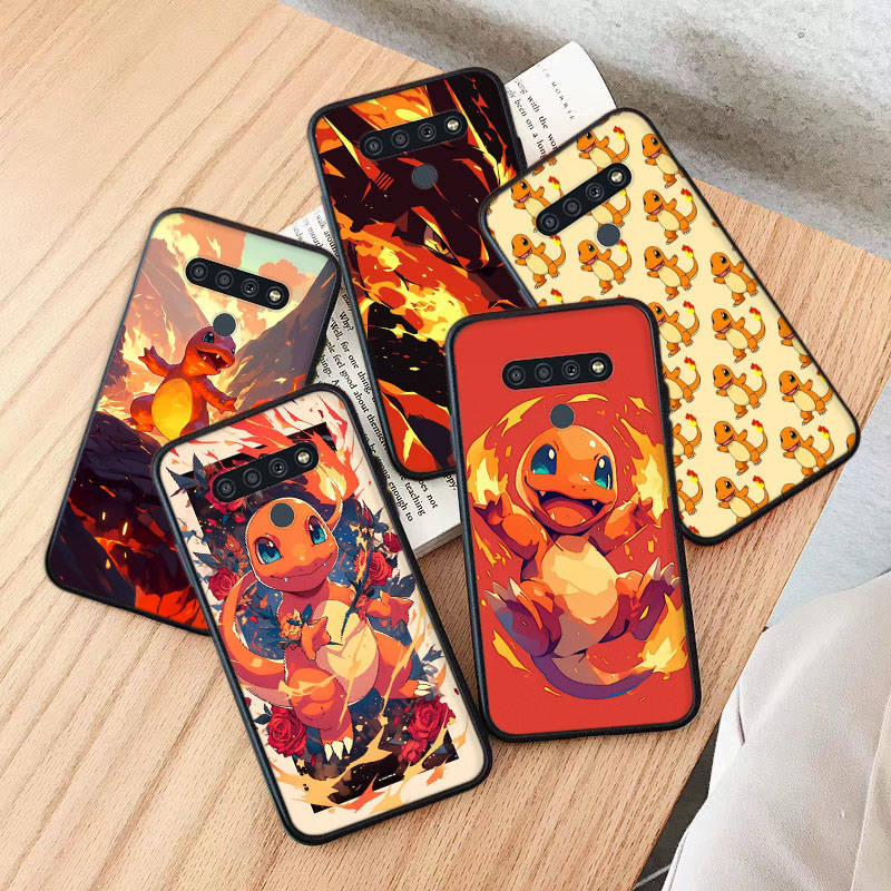 Чехол AP3 Charmander Pokemon Black для iPhone 16 15 Plus 14 13 12 11 Pro 8 7 6S SE 5S X XR XS Max Realme C30 C33 C31 9I Huawei Y8P Y9 Sofe Cover