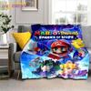 Флисовое одеяло с 3D принтом Mario Bros для кроватей, походов, пикника, толстое одеяло, модное флисовое покрывало, одеяло