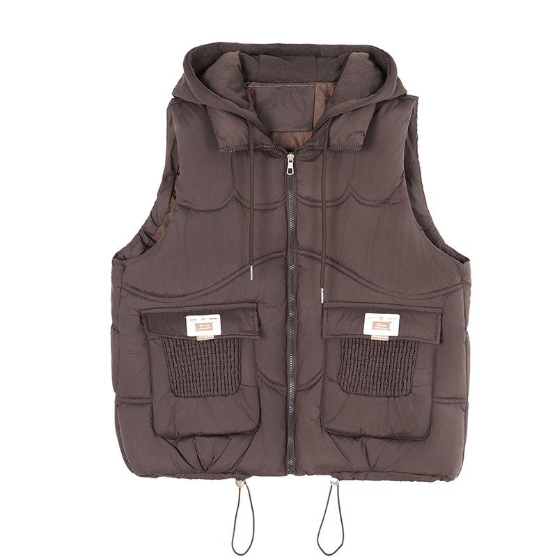 New Winter Fashion Small Down Cotton Vest Thickened Versatile Sleeveless Jacket Tide