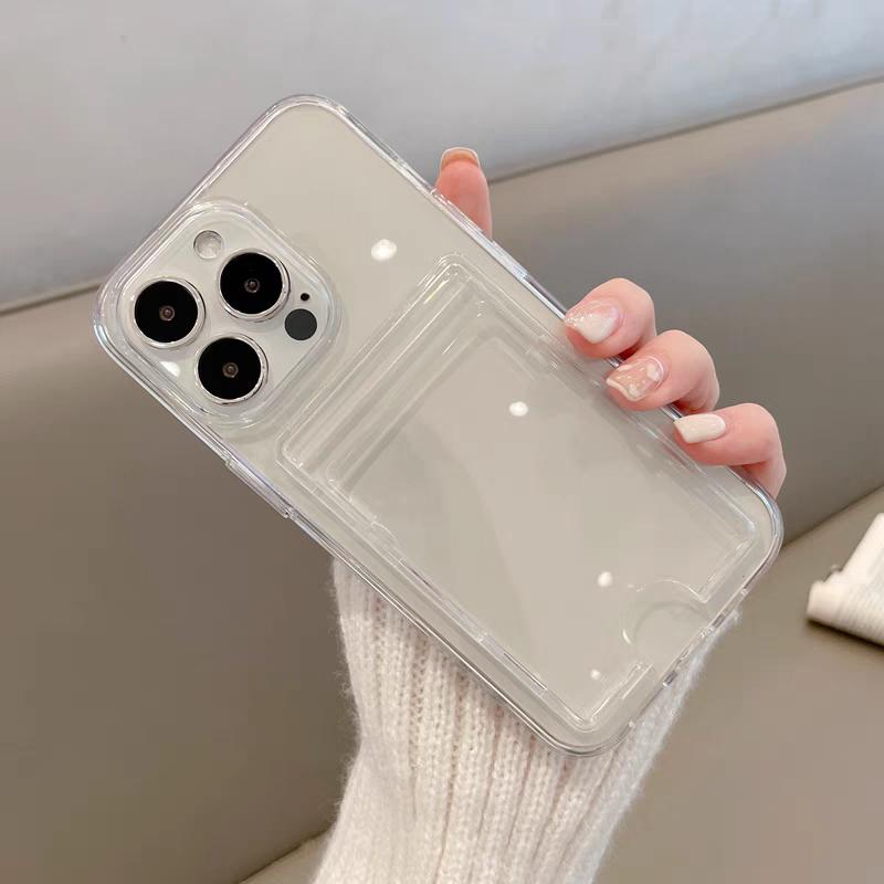 Can Put Photo Luxury Soft Card Bag Phone Case For Samsung Galaxy Note 8 9 10 Note 20 Ultra Shockproof Transparent Bumper Cover