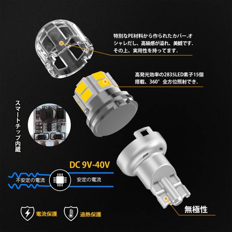 Светодиодная лампа заднего хода Goshimi T16 для автомобилей 12 В - 24 В, 15 рядов