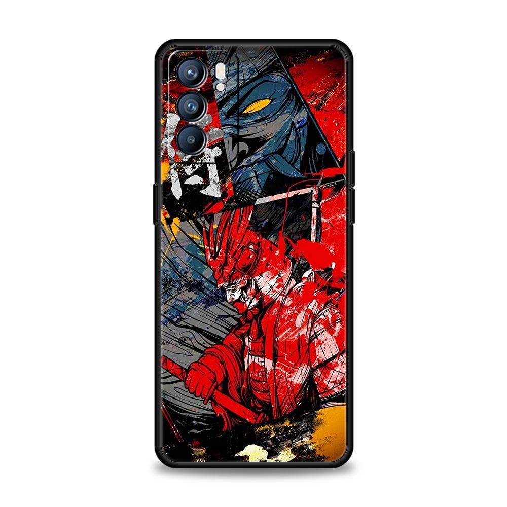 Японский чехол Bushido Samurai для Oppo Find X6 X5 A54 A53 A52 A9 2020 A15 A95 A17 A16 A76 A74 A57 Reno7 Reno6 Pro Plus 5G