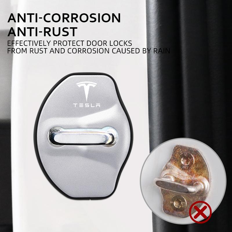 ALP1 High-quality Matte Car door lock cover Auto Emblems Case For Tesla model 3 model X Y style Roadster Accessories