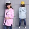 Girls Spring and Autumn Letter Waist Windbreaker Jacket