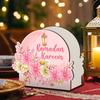 Деревянная коробка для салфеток Eid Mubarak Декоративная коробка для хранения салфеток большой емкости Диспенсер для салфеток с противоскользящим основанием Празднование Ид аль-Фитр