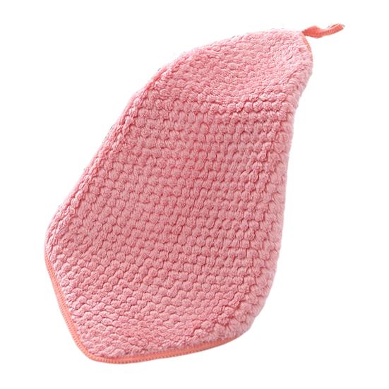 Yousheng Coral Velvet Plaid Texture Bath Towel Strong Water Absorption Fluffy Towel with Lanyard Design Easy To Clean Hand Towel