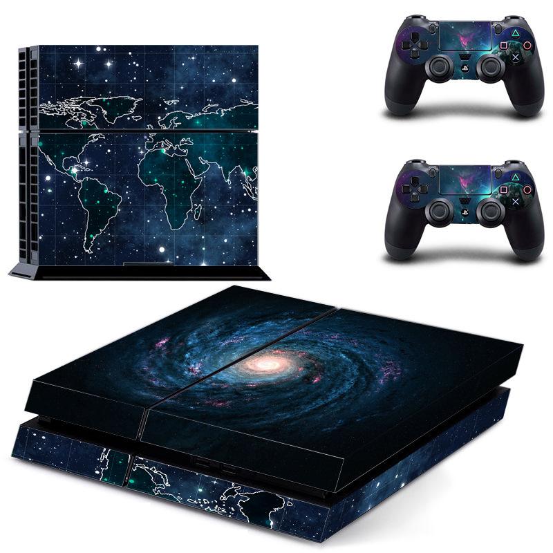 VAORLO Galaxy Star Vinyl Skin Sticker Protector For PS4 Console+1PCS Controller Skin Cover