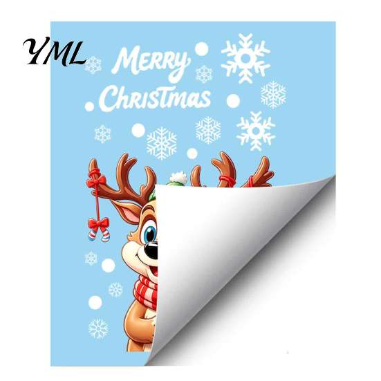 Easy Apply Festive Window Art Christmas Stickers, Static PVC Decals with Santa Claus Reindeer Snowman Reusable Stickers Patterns, Waterproof