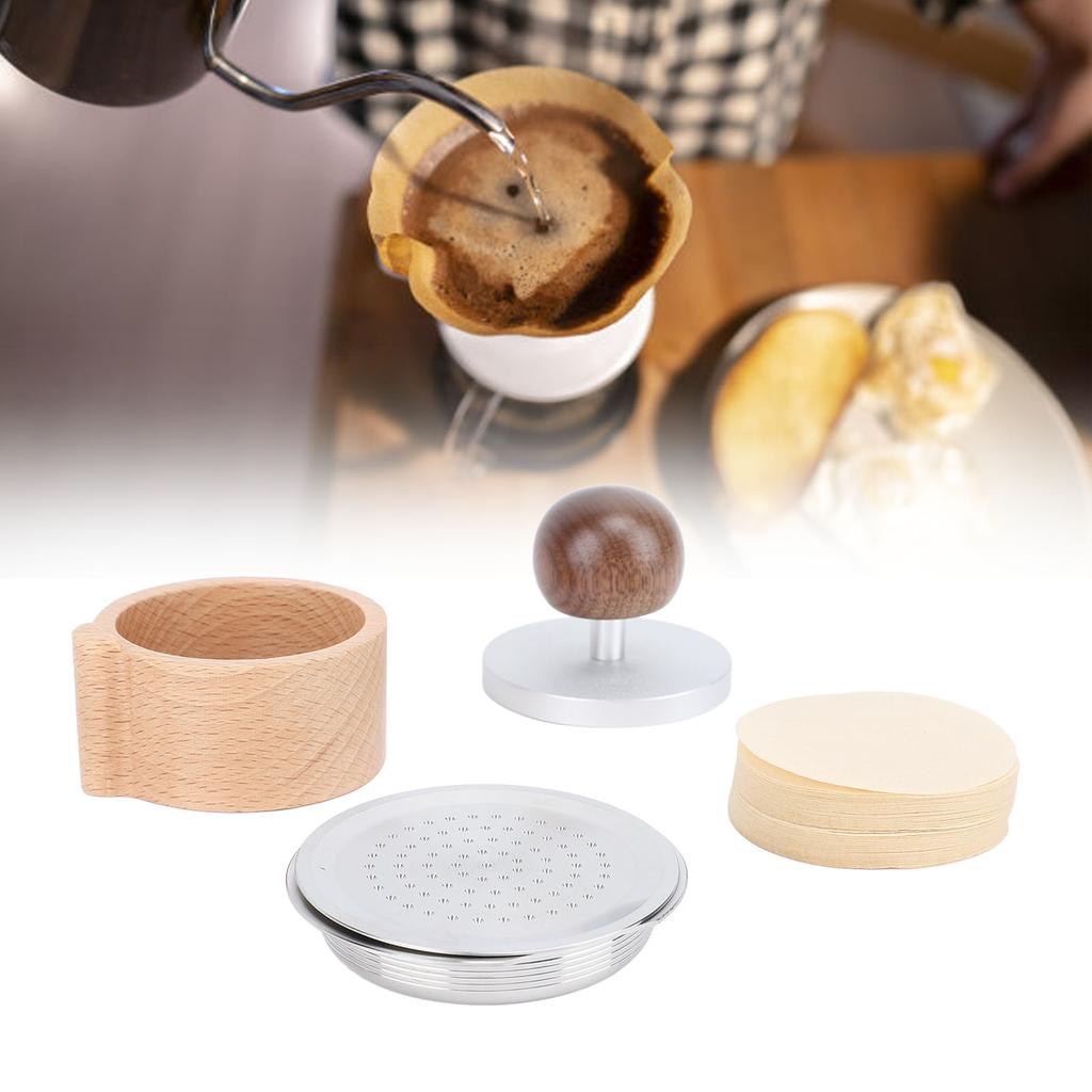 Многоразовые кофейные капсулы из нержавеющей стали, заправляемый кофейный фильтр с щеточкой для трамбовки и ложкой для