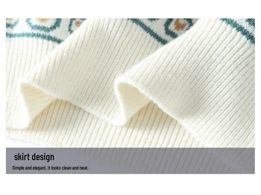 Этнический круглый вырез пуловер 2025: Толстый свободный корейский свитер для пары