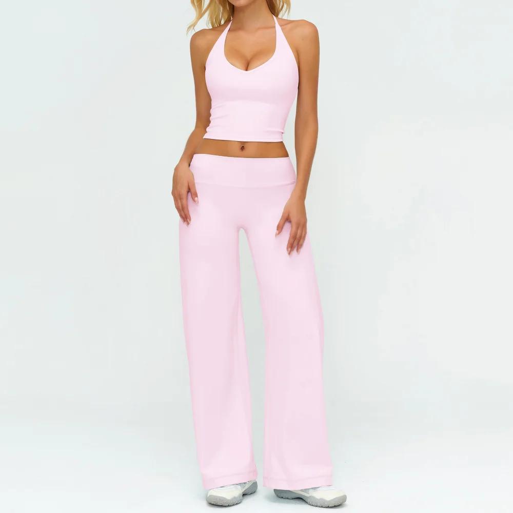 Women's Tracksuit Fitness Suit Two Piece Yoga Sets Women Sportswear Workout Sports Bra High Waist Flared Pant Gym Clothing