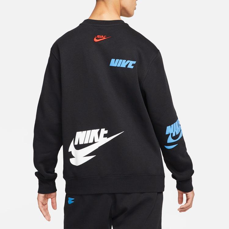 Nike Спортивная одежда Базовые толстовки Мужские Черный Круглый вырез Утепленная Обычный крой DM6876-010