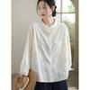 2025 Women Shirt Lace Spring Blouse Long Sleeve Buttons Fashion Tops Tees Loose White Tees New Blouse