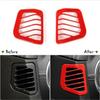 For   Jeep Gladiator JT ABS Red Dashboard Side AC Air Vent Cover Trim 2P