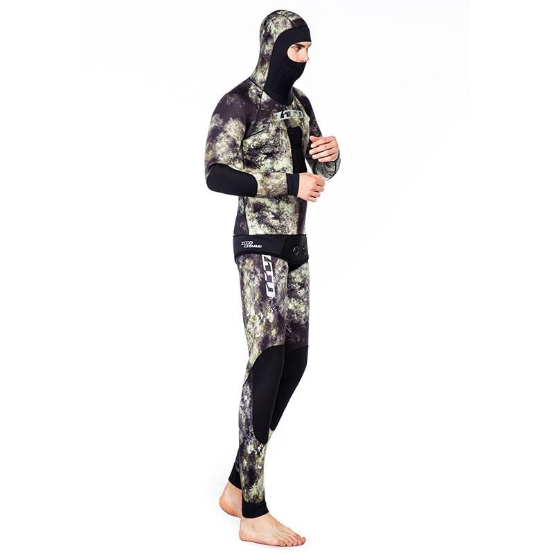 5mm Neoprene Camo Spearfishing Wetsuit Set Men Women Thermal Dive Suit Snorkeling Freediving Coastal Fishing