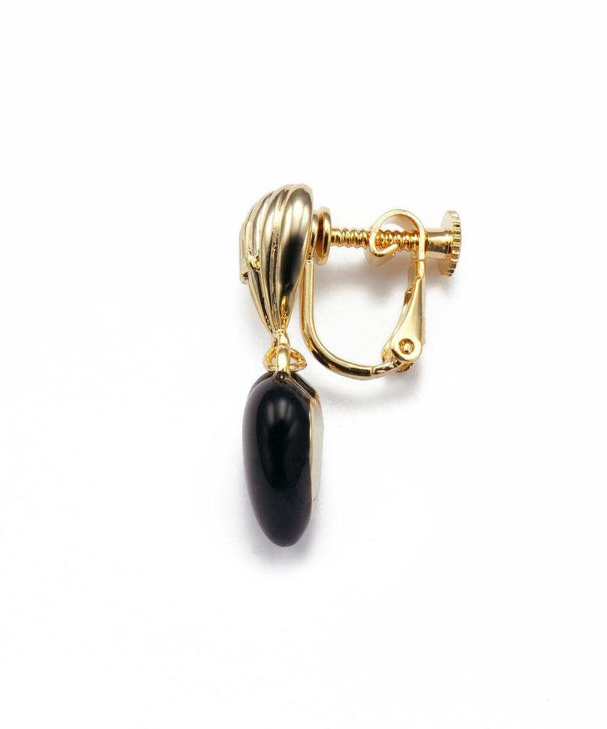 En Art Deco Heart Motif Earrings LAME1033 D2 [Lanvin Bleu]