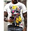 3D-принт с медведем Мужская одежда Летняя мужская одежда Мужская футболка с коротким рукавом и круглым вырезом Свободные футболки Топы Мужские рубашки Забавные футболки