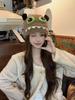 Cartoon cute eyes tentacles plush hat women's autumn and winter thickened warm ear protection versatile face small head hat