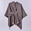 Women's Reversible Thickened Imitation Cashmere Shawl Cape Poncho Scarf