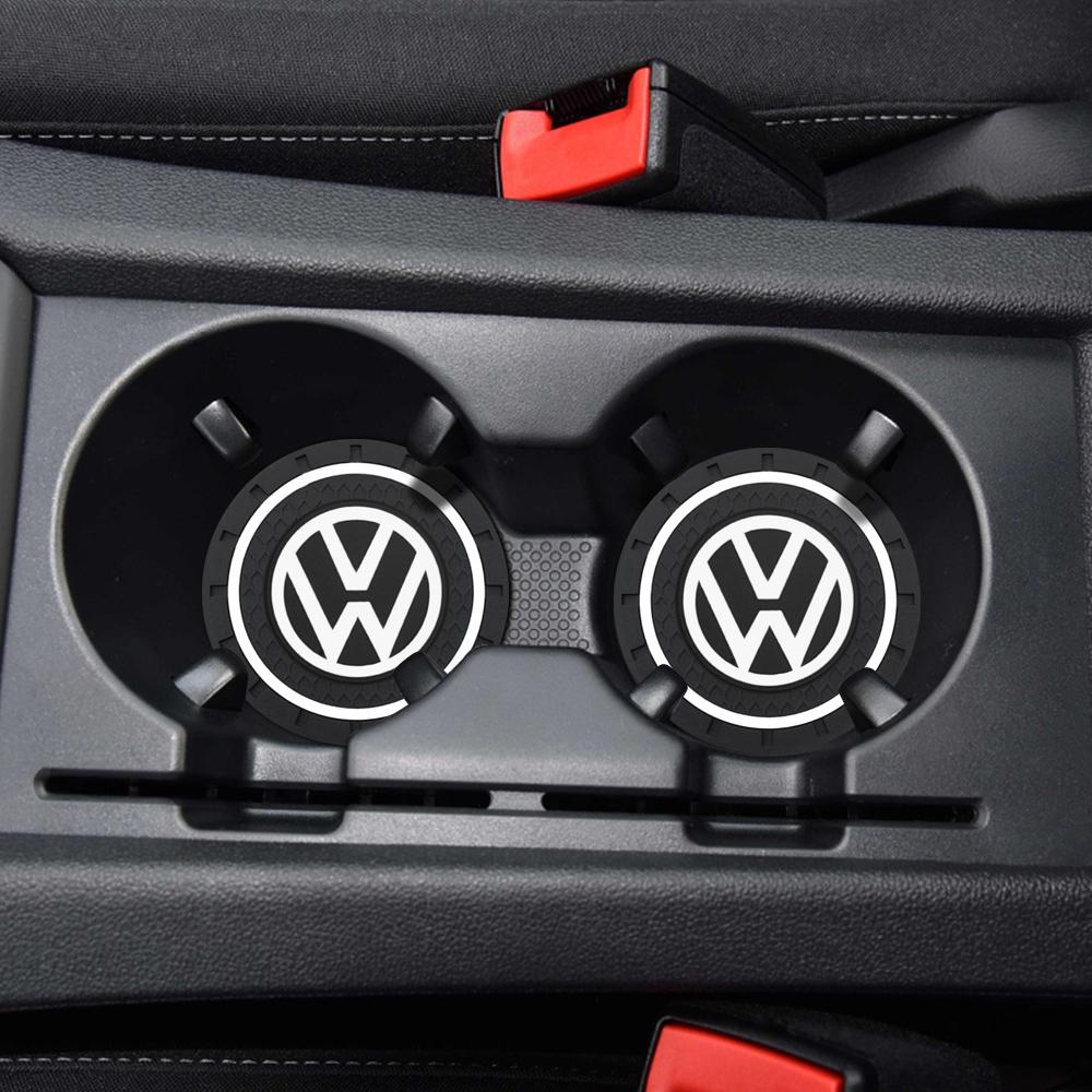 2026 Hot Valve Stems Caps New 2PCS Car Water Cup Bottle Holder Anti-slip Pad Mat Silica Gel For VW Volkswagen Jetta Polo Touran Golf Pass