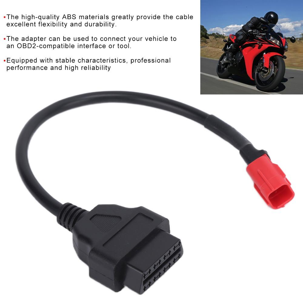 6 Pin Plug OBD2 Adapter Cable Engine Fault Diagnostic Cable Motorcycle Diagnostic Scanning
