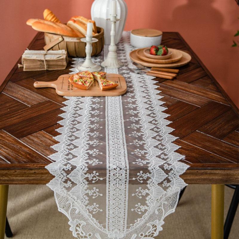 Вышивка Цветочные Кружева Скатерть Свадебный Банкет Партии Домашний Декор Стола