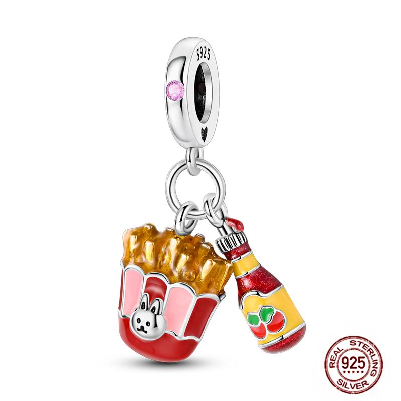 Ежедневные статьи Медные розовые парфюмерные шармы Камера Гантель Смарт-часы Бусины Подходят для оригинальных браслетов DIY Ювелирный подарок