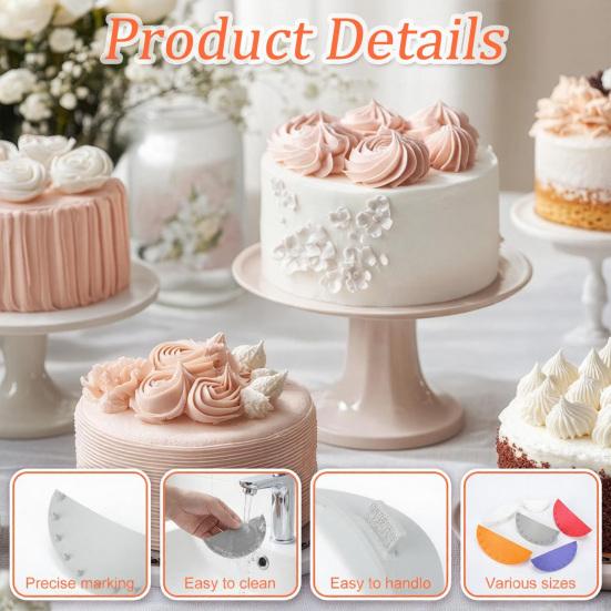 6 шт. Инструмент-направляющая для арки торта Розовый маркер для рюшей торта для тортов 6-10 дюймов Точный инструмент для украшения тортов для равномерно расположенных арок Прочная форма пищевого качества