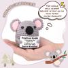 Funny Positive Crochet Koala Doll With Card Home Room Decoration Handmade Knitted Animals Koala Office Desktop Ornament Gifts
