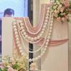 Большая гирлянда из искусственного жемчуга для свадебного фона DIY Элегантное настенное панно из бусин с подвесками-хрустальными шарами Декор свадебной арки в стиле Бохо