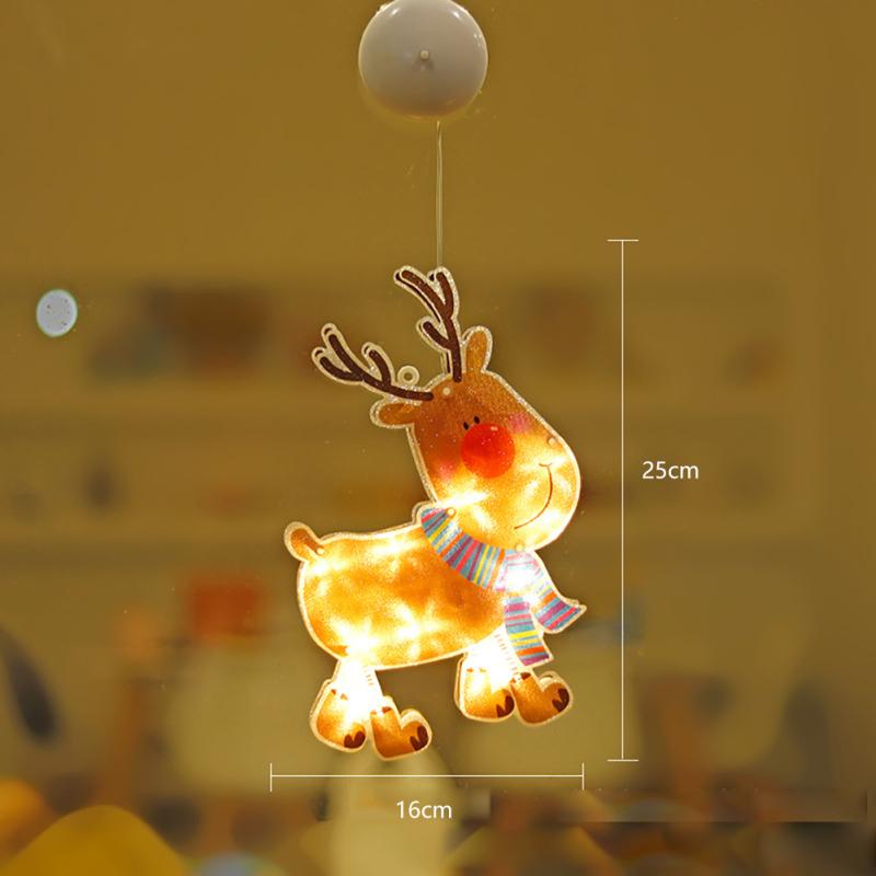 Светодиодные подвесные светильники с присоской Снеговик Санта-Клауса в форме лампы для витрины рождественской вечеринки
