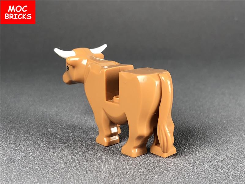 5 шт./лот Блоки MOC Животное Молочная Корова Ферма Крупный Рогатый Скот Обучающий Сделай Сам Строительные Кирпичи Фигурка Игрушки идеально подходит для детей Куклы Рождественские Подарки