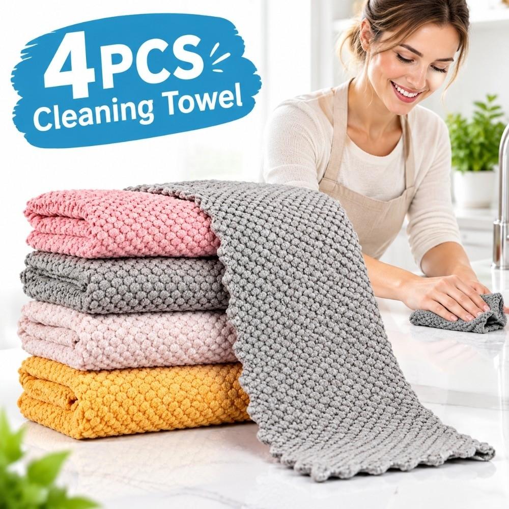 Absorbent Cleaning Towel Microfiber Cleaning Cloth Easy To Clean Dish Cloth For Table