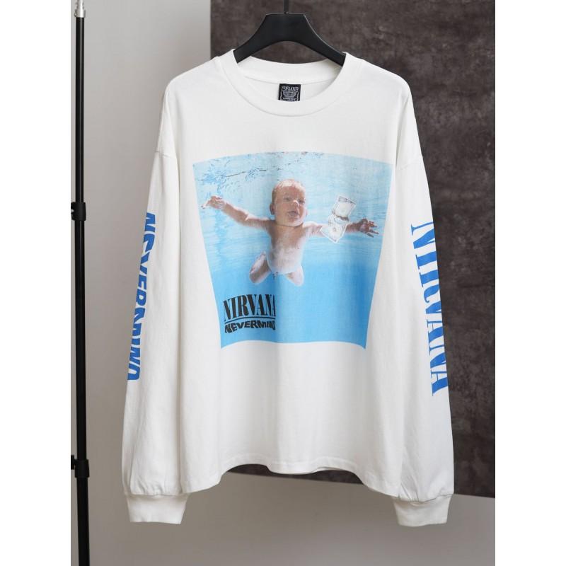 Nirvana Nevermind Street Style Loose Long Sleeve T-Shirt Teens