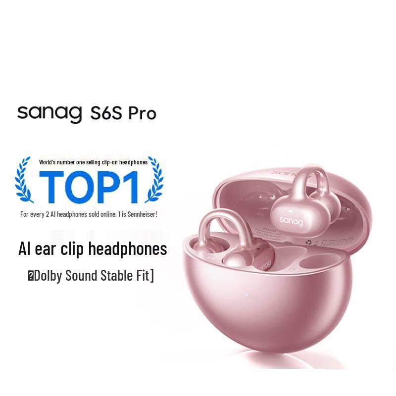 Беспроводные спортивные наушники SANAG S6SPro с открытым креплением-клипсой