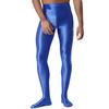 Мужские блестящие колготки с закрытыми стопами Глянцевый мокрый вид Эластичная талия Облегающие леггинсы Плотно облегающие брюки