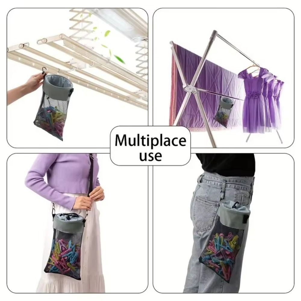 Drawstring Closure Clothespin Storage Bag Swimming Shoulder Bag Clothes Pins Storage