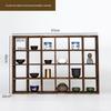 Wall-Mounted Solid Wood Curio Display Shelf – Grid Storage Rack for Teacups & Master Cups