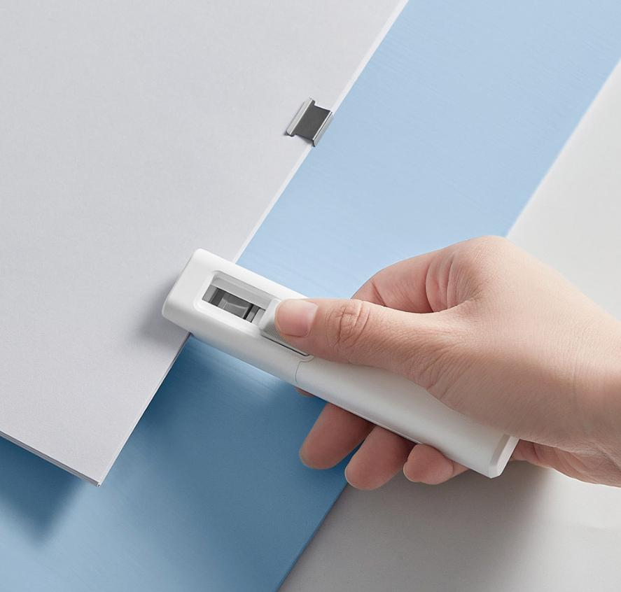 Металлический зажим Xiaomi, ручная машинка для стрижки бумаги с фиксацией заправки, органайзер, степлер, многоразовый зажим для переплета документов