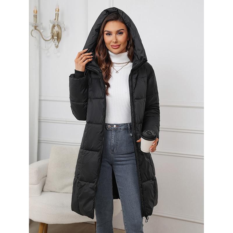 New Winter Down Cotton Jackets Women's Clothing Long Parkas Loose Hooded Thick Warm Winter Coats Female Black Overcoats