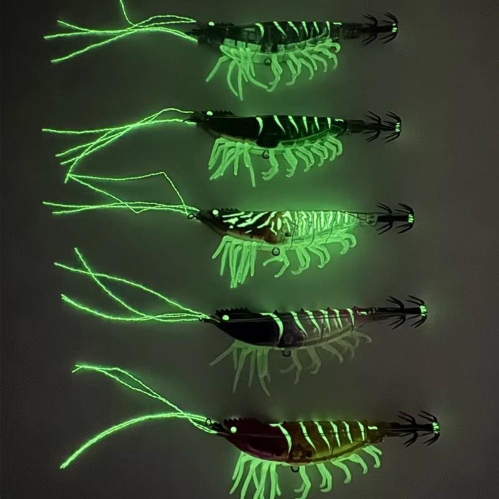 Luminous Egi Fishing Hooks 10.5cm Length Shrimp Bait Lures Squid Jig Lures Saltwater Fishing