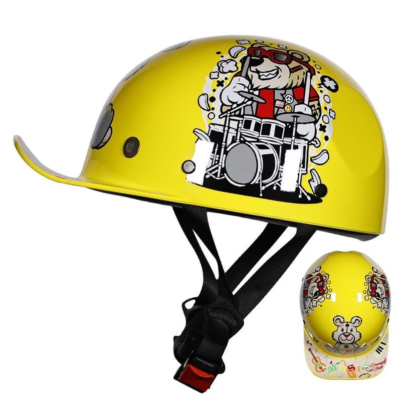 Kids Bike Helmet Half Shell Safety Cap Skateboarding Cycling With Retro Baseball Hat Style