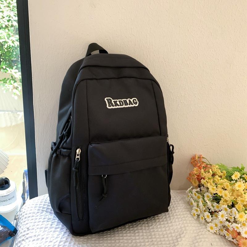 Студенческий однотонный школьный женский рюкзак в студенческом стиле с буквенным принтом, рюкзак большой емкости