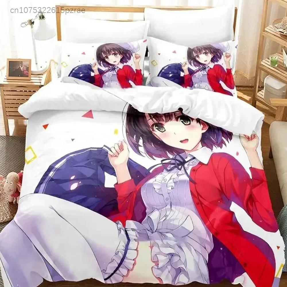Аниме Saenai Heroine No Sodatekata Мегуми Като Уютное Постельное Белье Пододеяльник Наволочка Комплект Постельного Белья Украшение Детской Комнаты