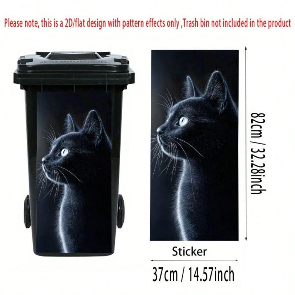 2D Garbage Pail Stickers Self Adhesive Dustbin Poster Funny Trash Can Decal Outdoor Patio Decor