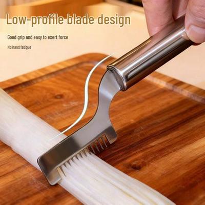 Измельчитель лука и зеленого лука: Нержавеющая сталь Julienne Slicer Кухонный гаджет