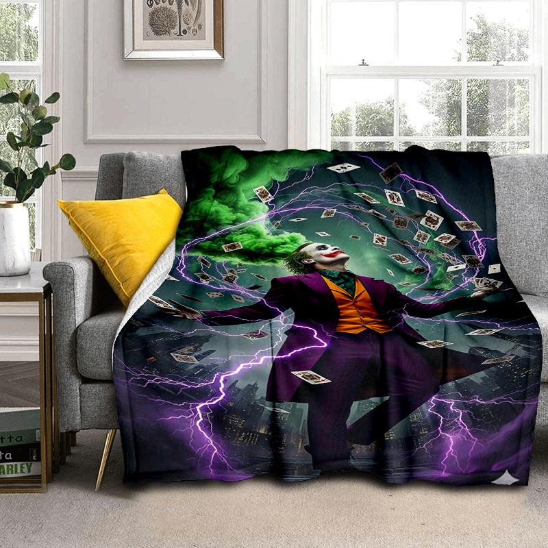 1pc Joker: Chaos in the City Cartoon Blanket,Portable Throw for Travel & Camping, All Season Cozy Blanket,Ideal Gift