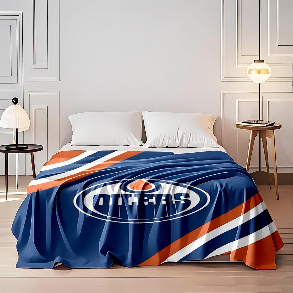 Edmonton Oilers Logo Blanket print blanket soft and cozy perfect for the living room bed sofa or a nap,gift