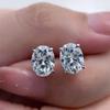 1-4ct Oval Cut Moissanite Stud Earring for Women Men D Color Sparkling Diamond 925 Sterling Silver Ear Studs Party Jewelry Gifts